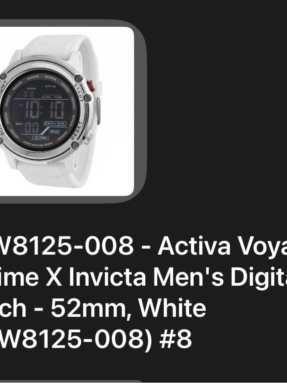 Invicta White and Silver Digital Men's Sport Watch